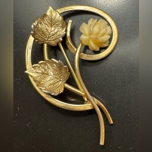 Vintage 12K GF Gold Floral Brooch